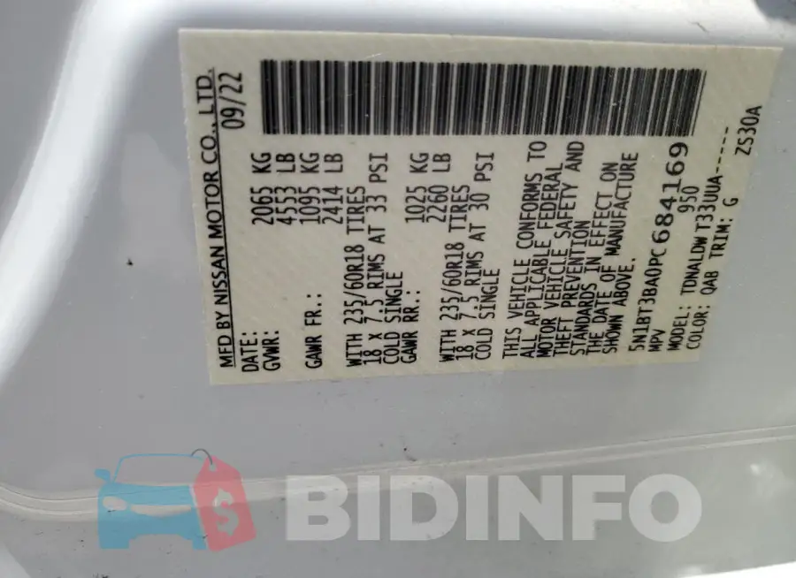 5N1BT3BA0PC684169 Photo# 13