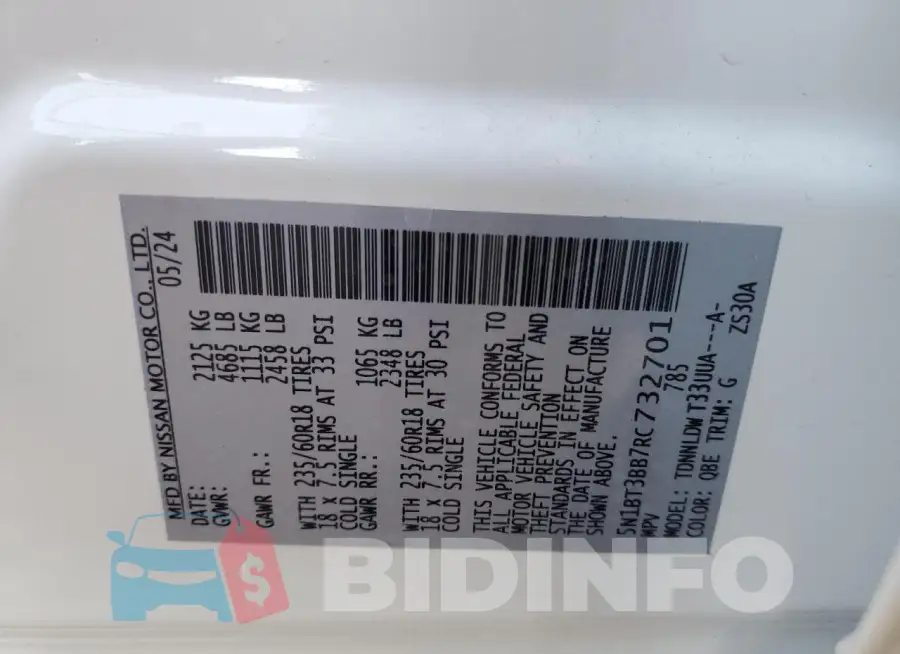 5N1BT3BB7RC732701 Photo# 14