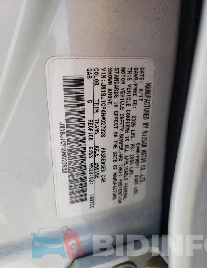 JN1BJ1CP4HW027928 Photo# 14