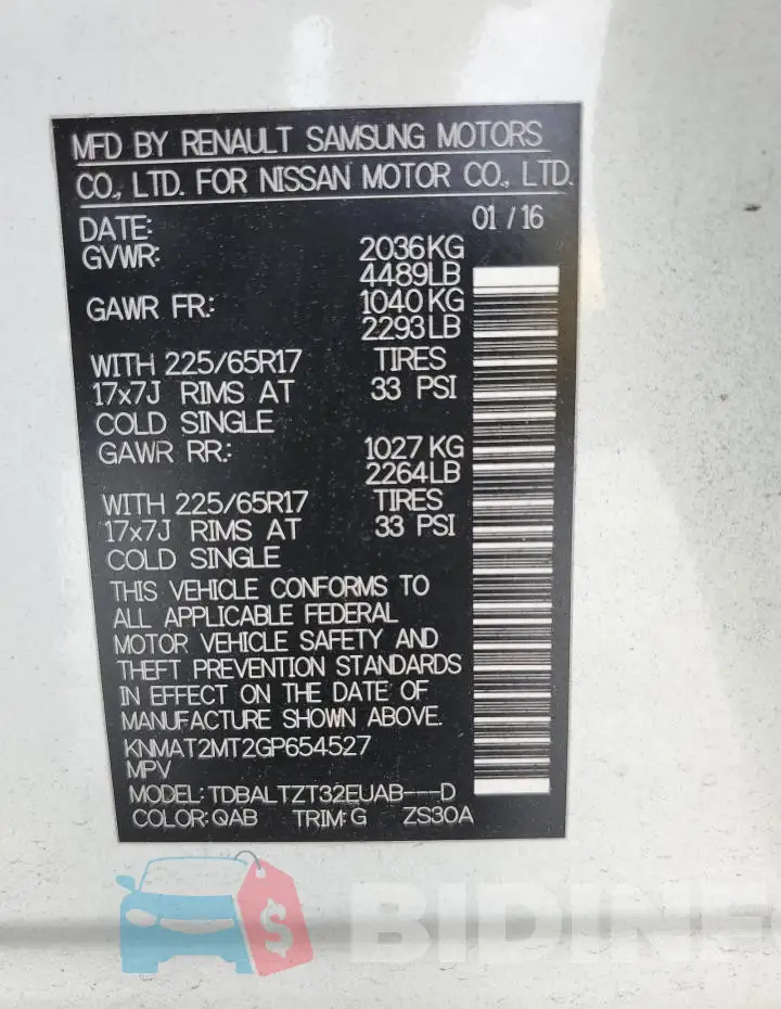 KNMAT2MT2GP654527 Photo# 13