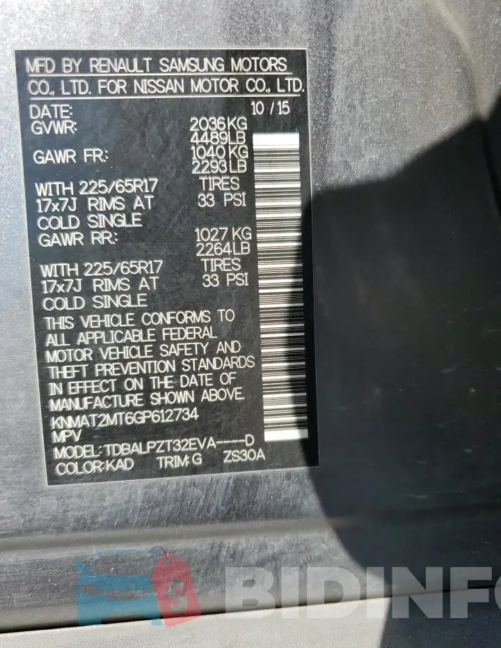 KNMAT2MT6GP612734 Photo# 12