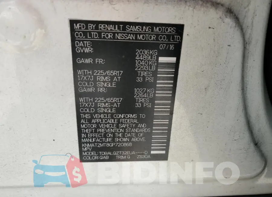 KNMAT2MT8GP720868 Photo# 13
