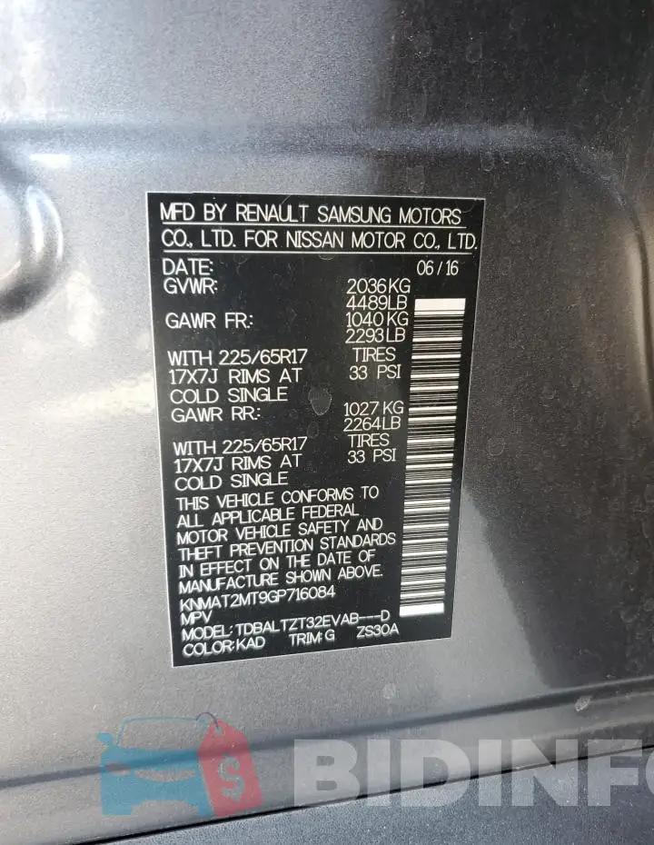 KNMAT2MT9GP716084 Photo# 13