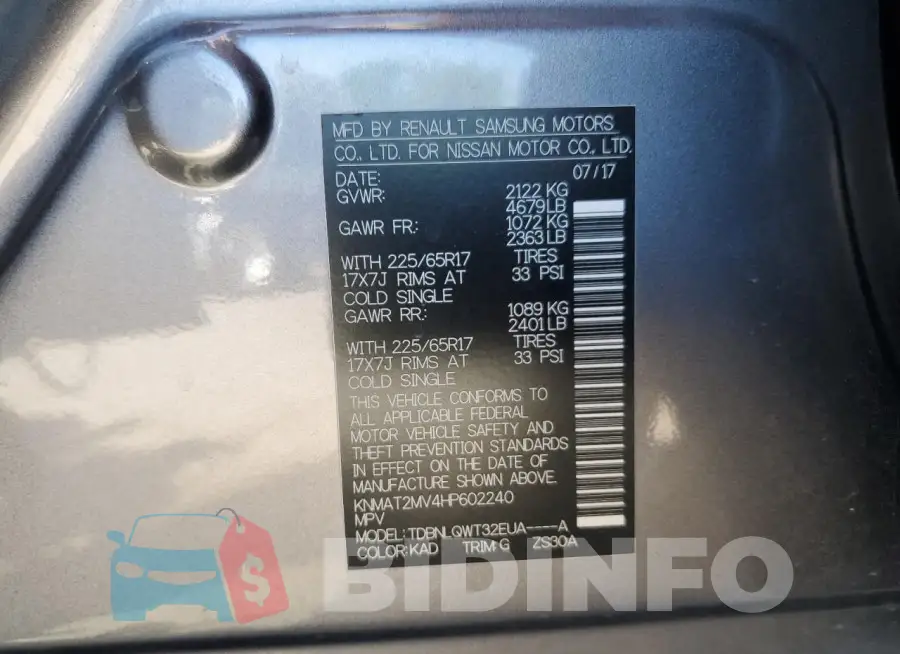 KNMAT2MV4HP602240 Photo# 13