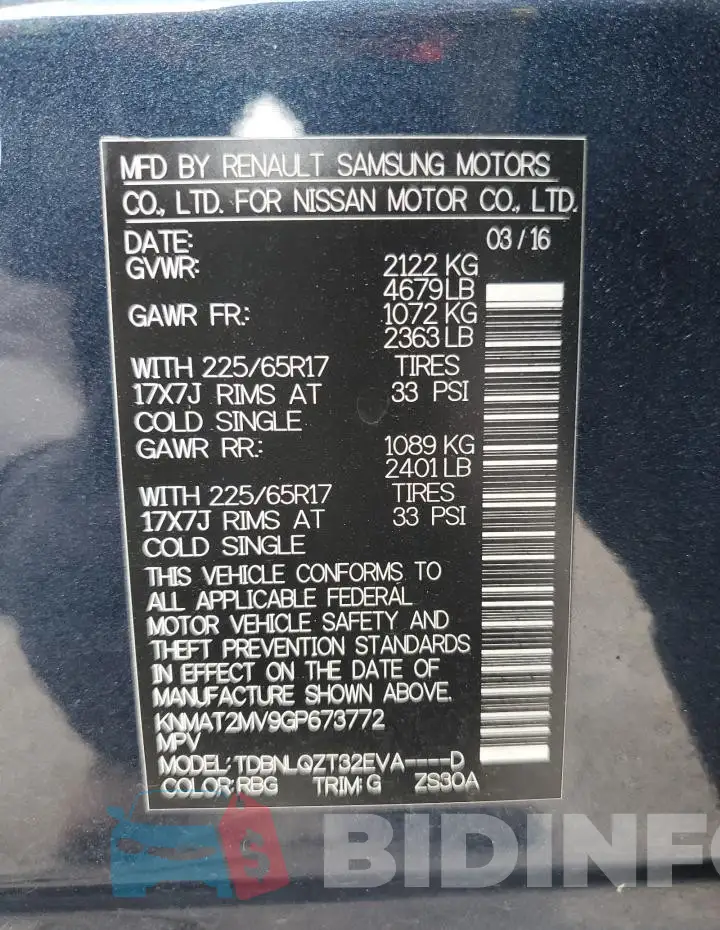 KNMAT2MV9GP673772 Photo# 13