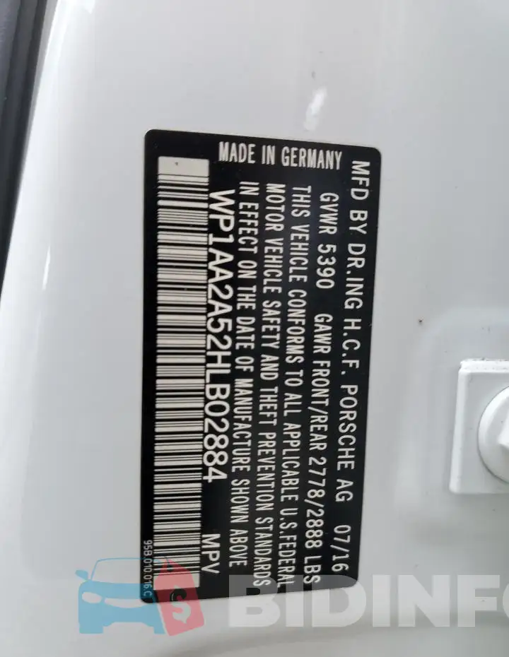 WP1AA2A52HLB02884 Photo# 14