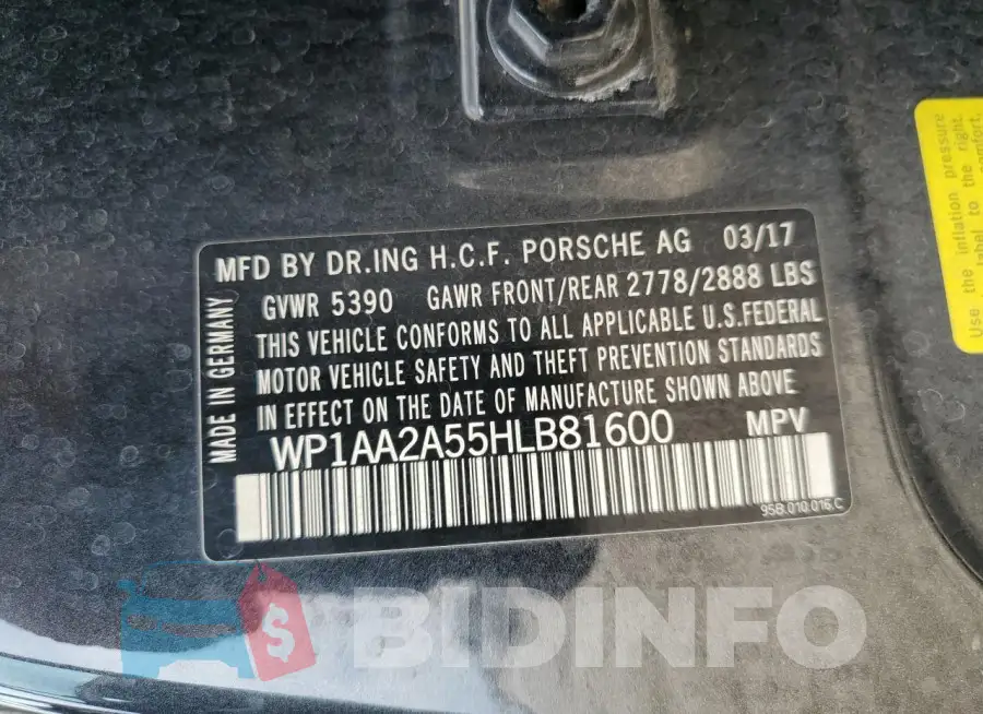 WP1AA2A55HLB81600 Photo# 13