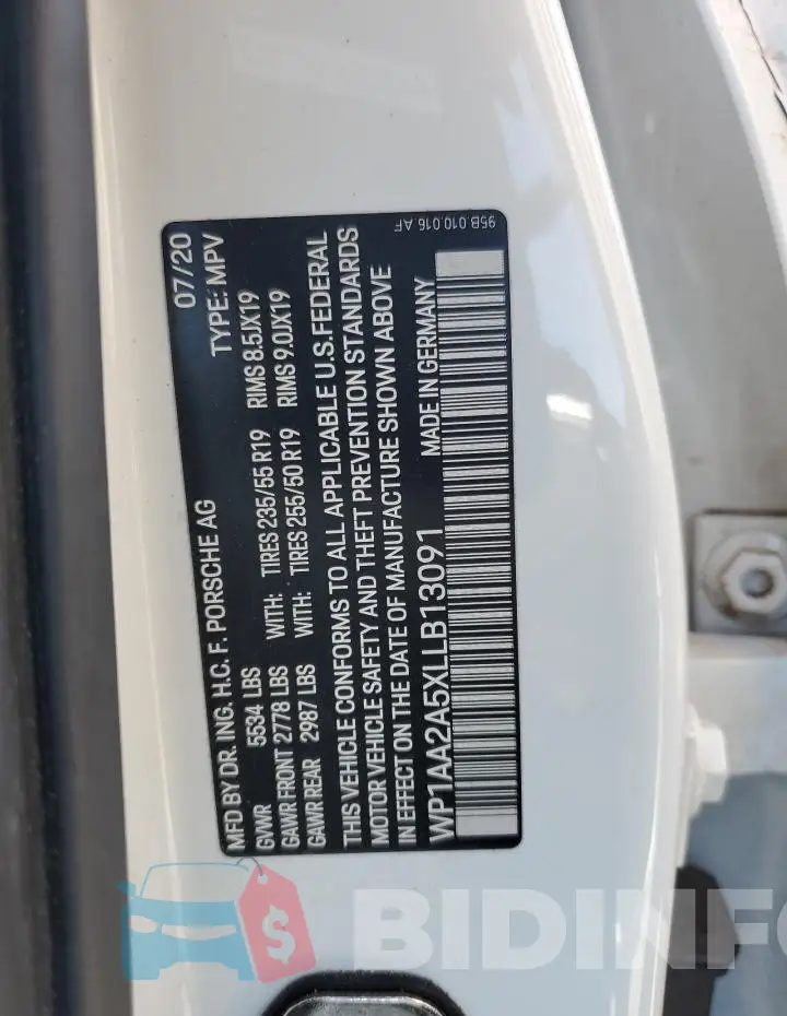 WP1AA2A5XLLB13091 Photo# 13