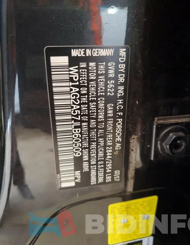 WP1AG2A57JLB60509 Photo# 13