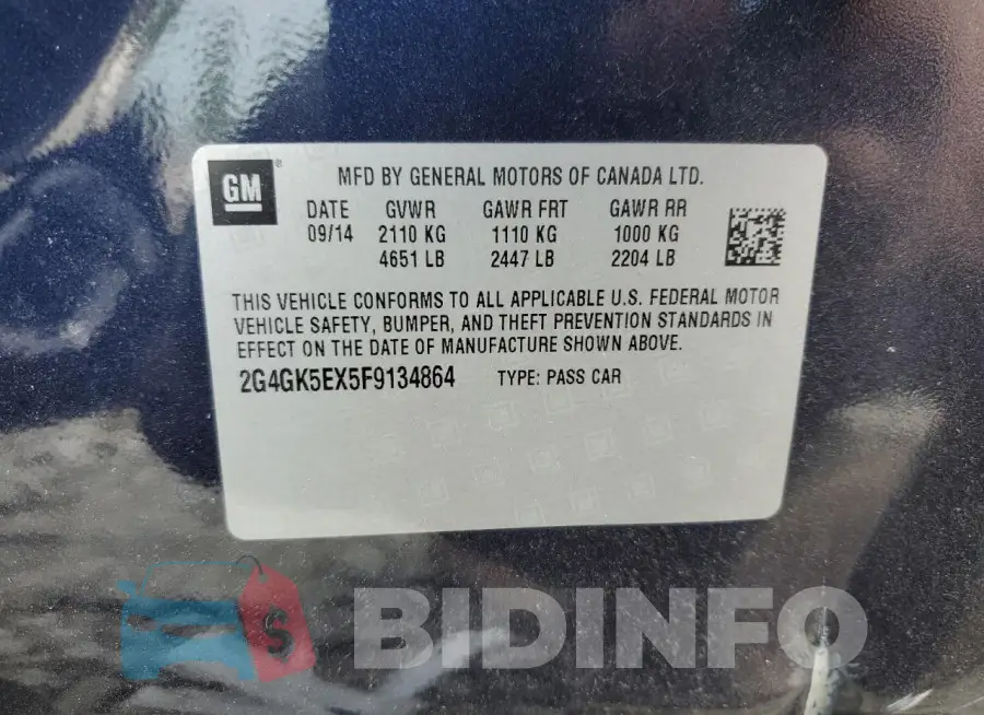 2G4GK5EX5F9134864 Photo# 12
