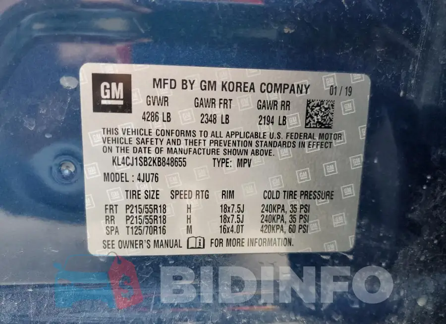 KL4CJ1SB2KB848655 Photo# 13