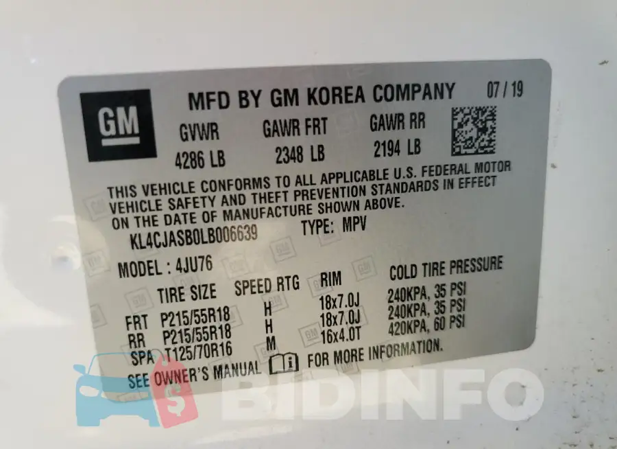 KL4CJASB0LB006639 Photo# 13