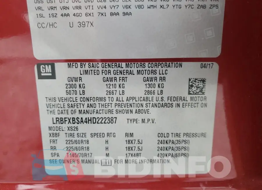 LRBFXBSA4HD222387 Photo# 12