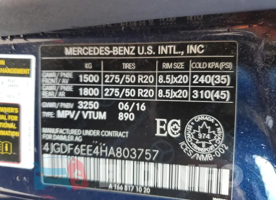 4JGDF6EE4HA803757 Photo# 13