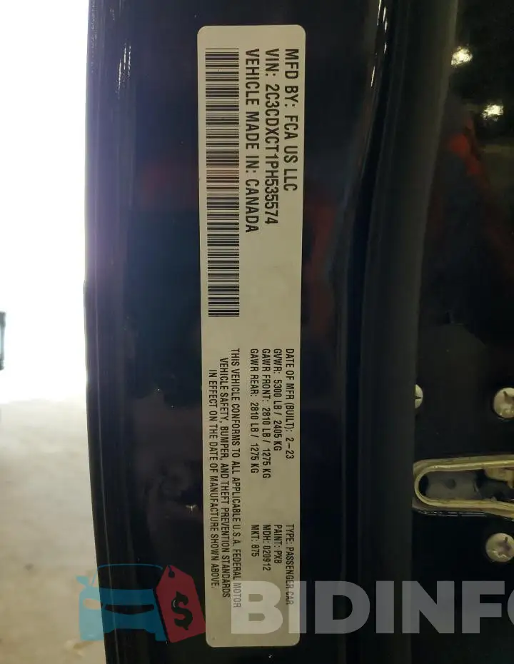 2C3CDXCT1PH535574 Photo# 12