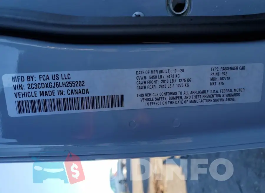2C3CDXGJ6LH255202 Photo# 12
