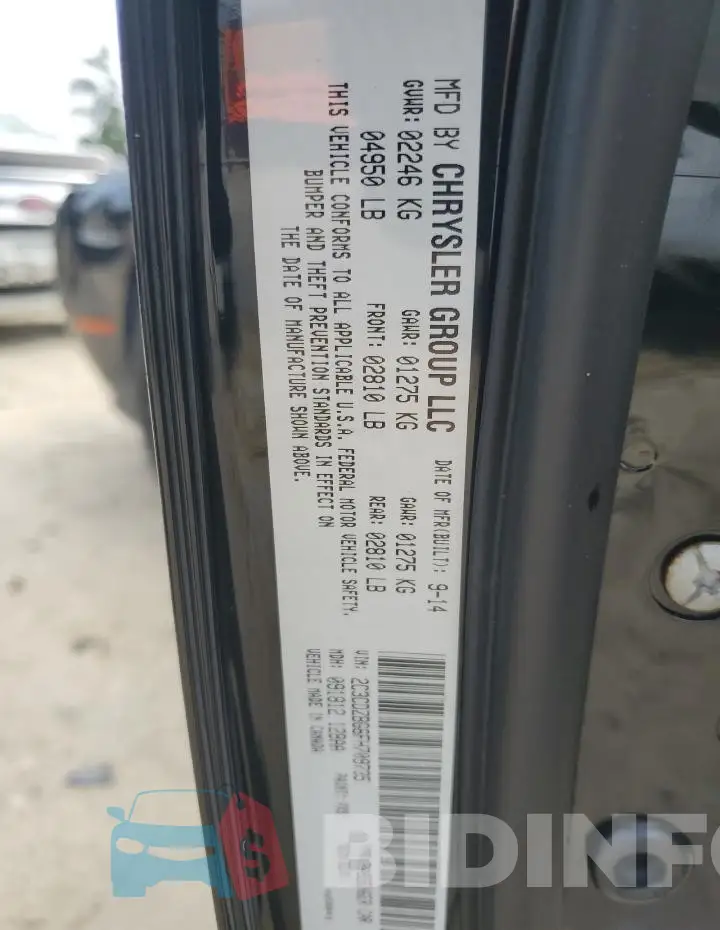 2C3CDZBG6FH709735 Photo# 12
