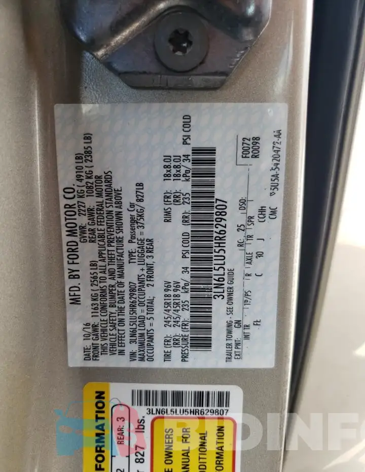 3LN6L5LU5HR629807 Photo# 13