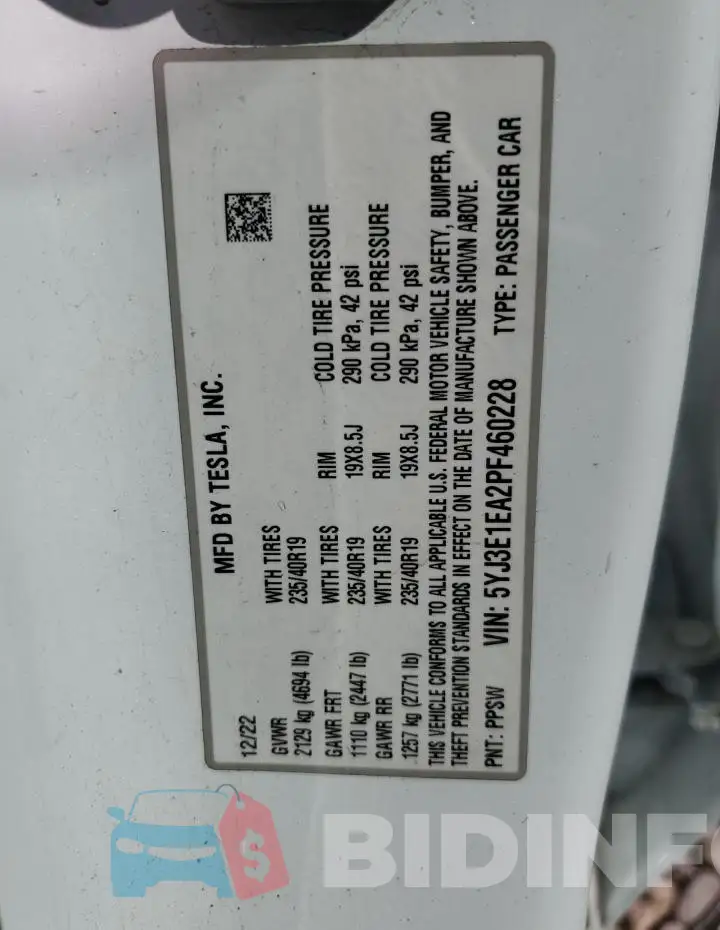 5YJ3E1EA2PF460228 Photo# 12