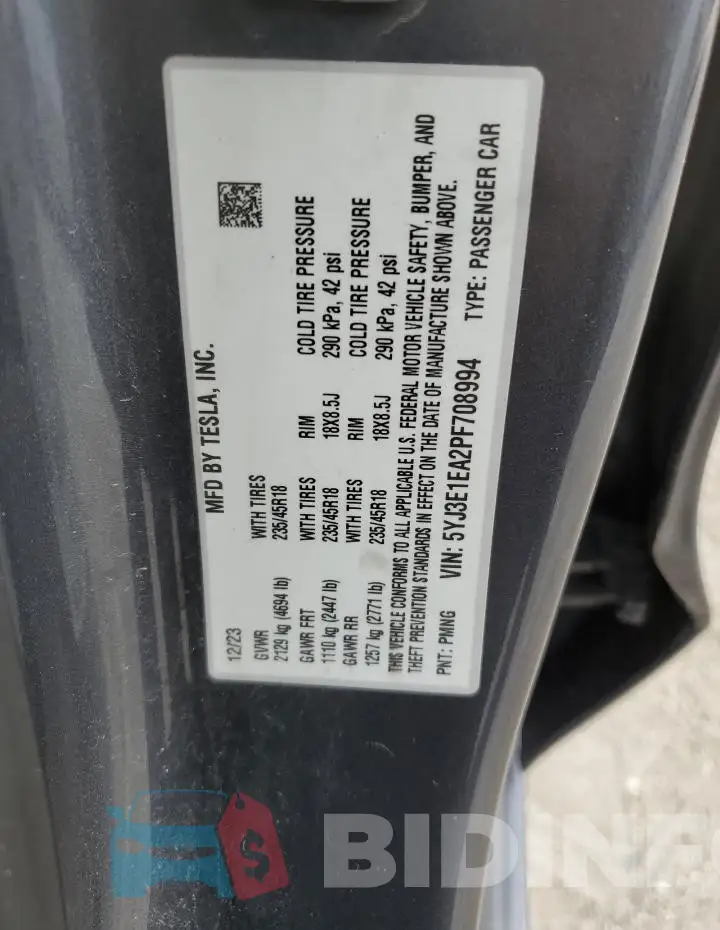 5YJ3E1EA2PF708994 Photo# 13