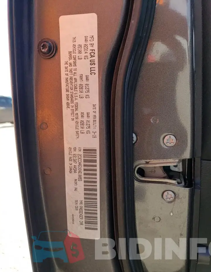 2C3CCAAG1KH610093 Photo# 13