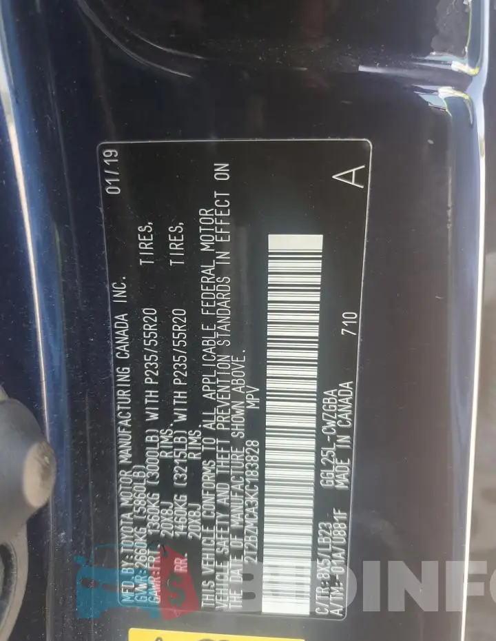 2T2BZMCA3KC183828 Photo# 14