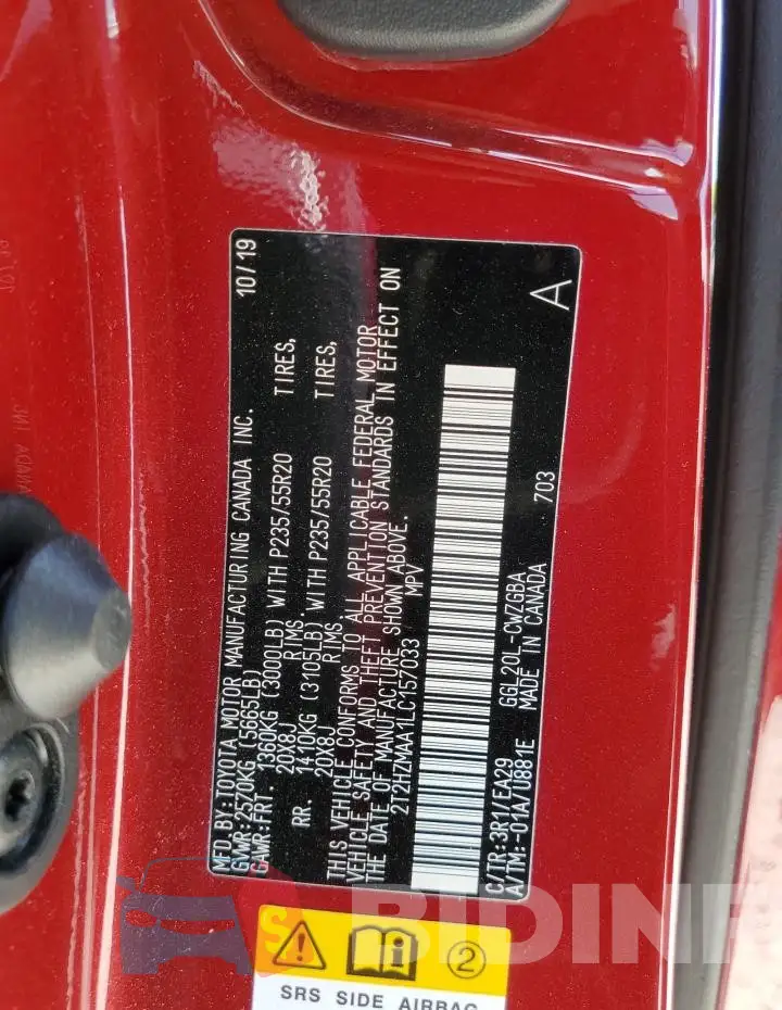 2T2HZMAA1LC157033 Photo# 12