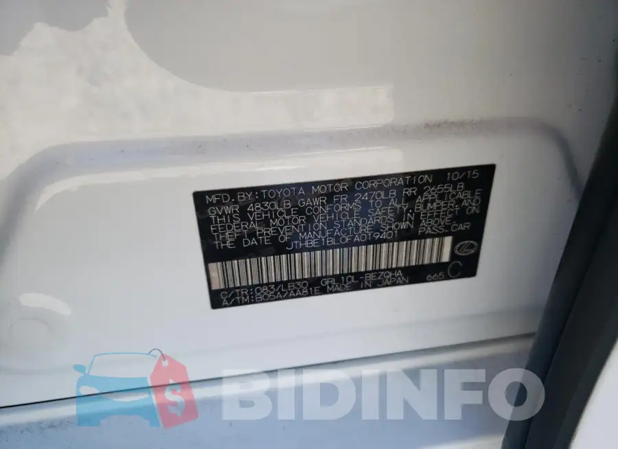 JTHBE1BL0FA019401 Photo# 13