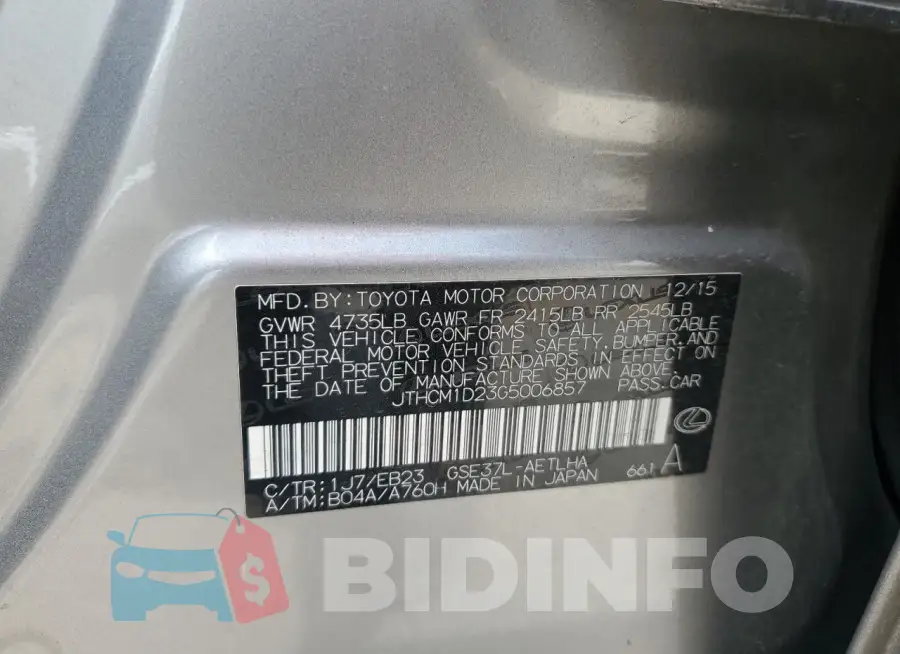 JTHCM1D23G5006857 Photo# 12