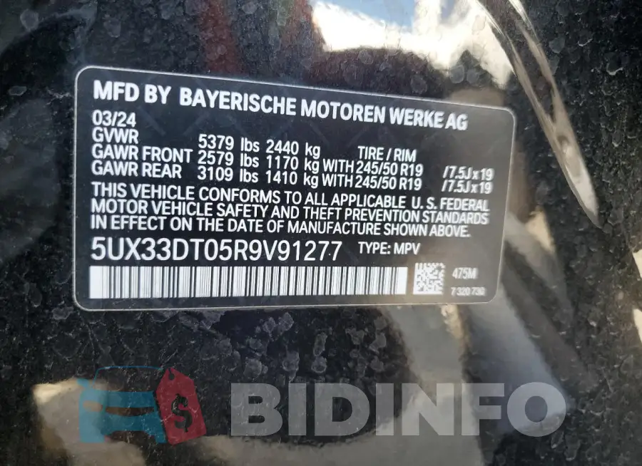 5UX33DT05R9V91277 Photo# 13