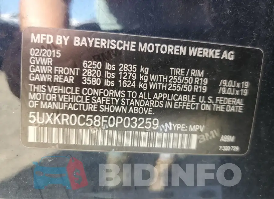 5UXKR0C58F0P03259 Photo# 13