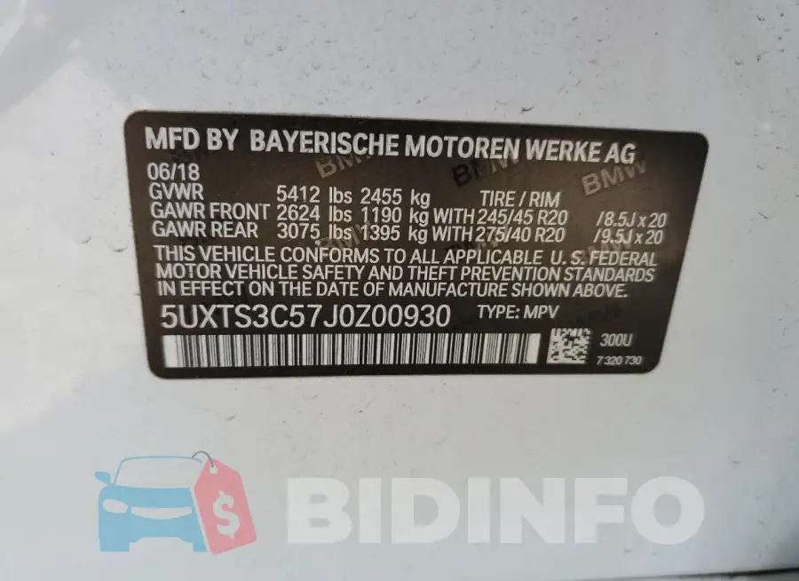 5UXTS3C57J0Z00930 Photo# 13