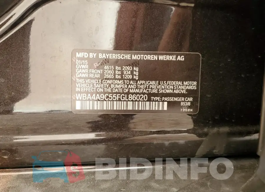 WBA4A9C55FGL86020 Photo# 12