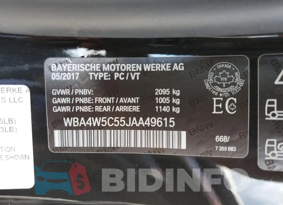 WBA4W5C55JAA49615 Photo# 12