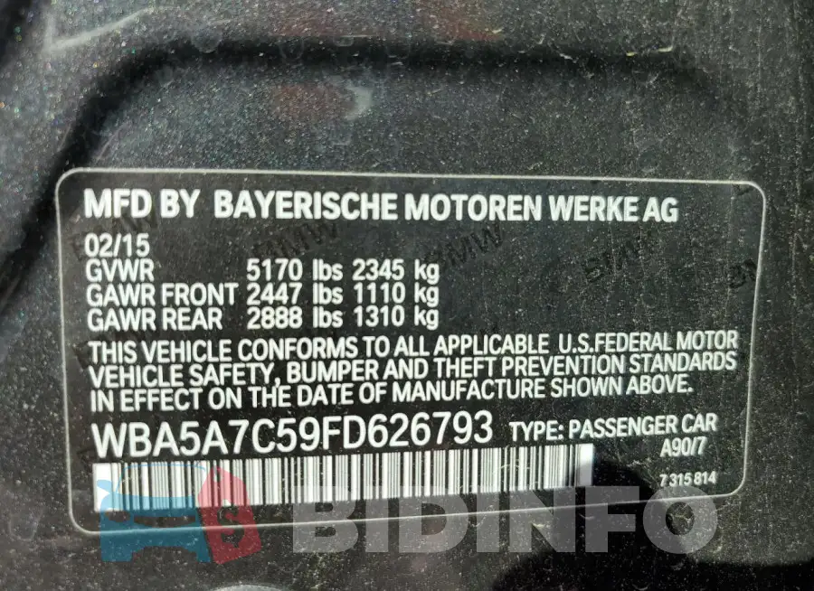 WBA5A7C59FD626793 Photo# 12