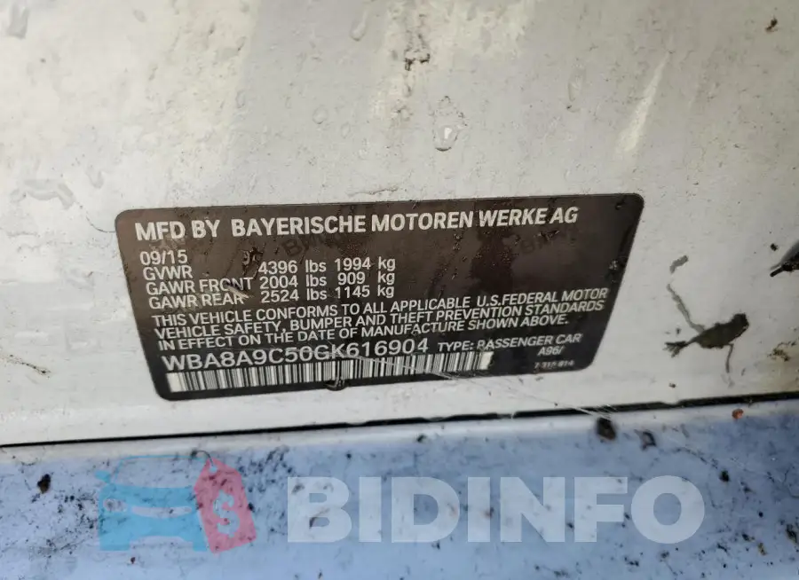 WBA8A9C50GK616904 Photo# 12