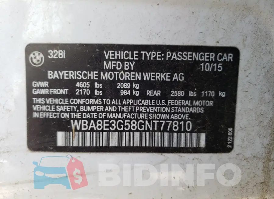 WBA8E3G58GNT77810 Photo# 12