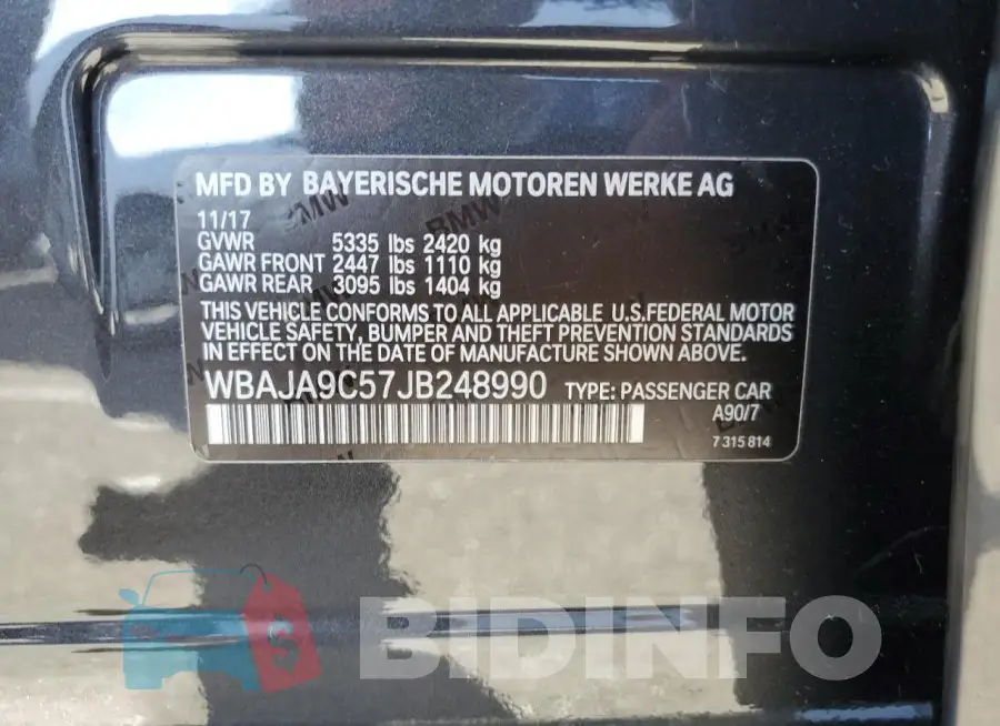 WBAJA9C57JB248990 Photo# 12