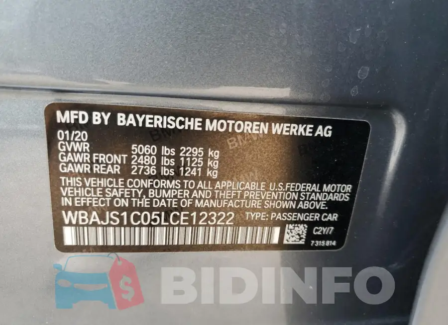 WBAJS1C05LCE12322 Photo# 12