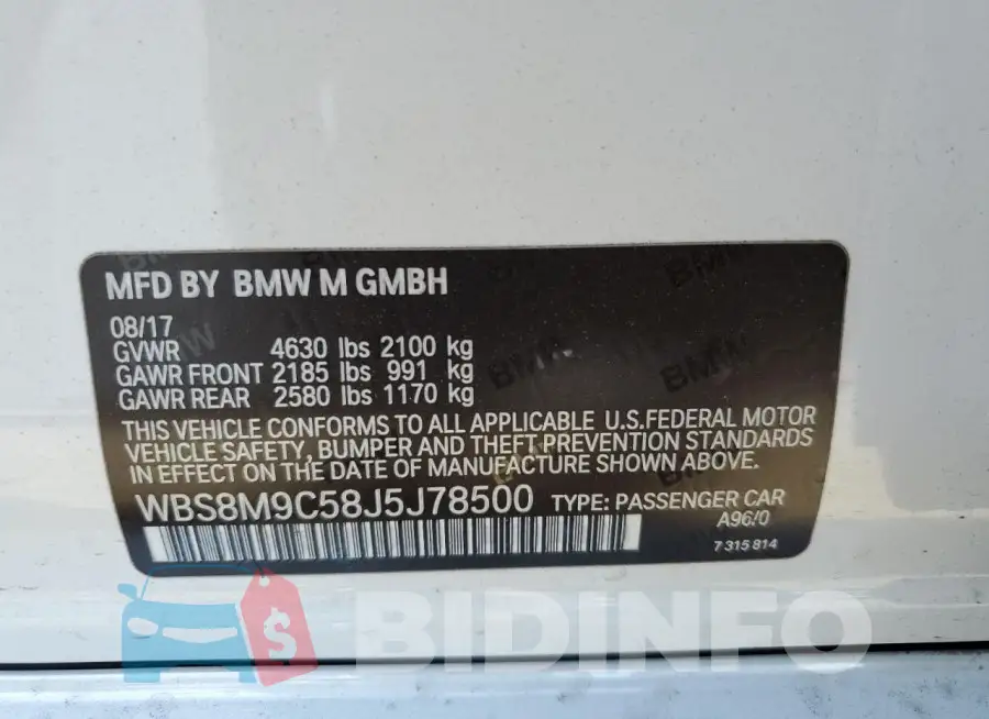 WBS8M9C58J5J78500 Photo# 12