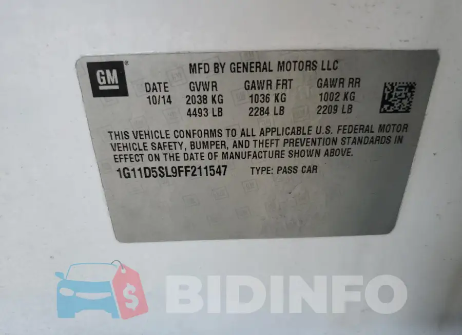 1G11D5SL9FF211547 Photo# 13