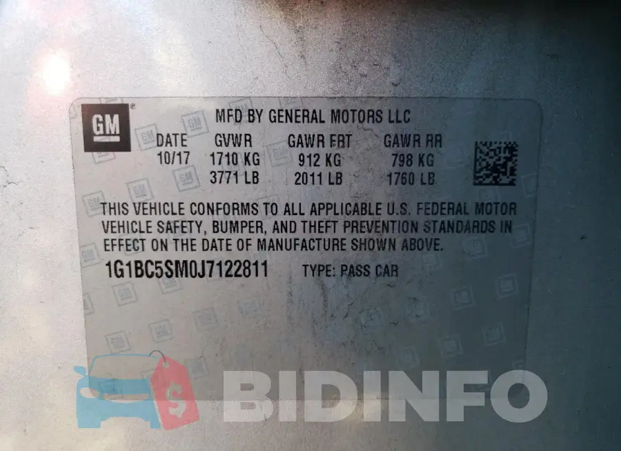 1G1BC5SM0J7122811 Photo# 12