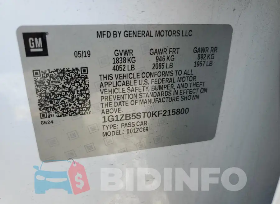 1G1ZB5ST0KF215800 Photo# 12