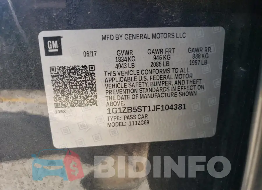 1G1ZB5ST1JF104381 Photo# 12