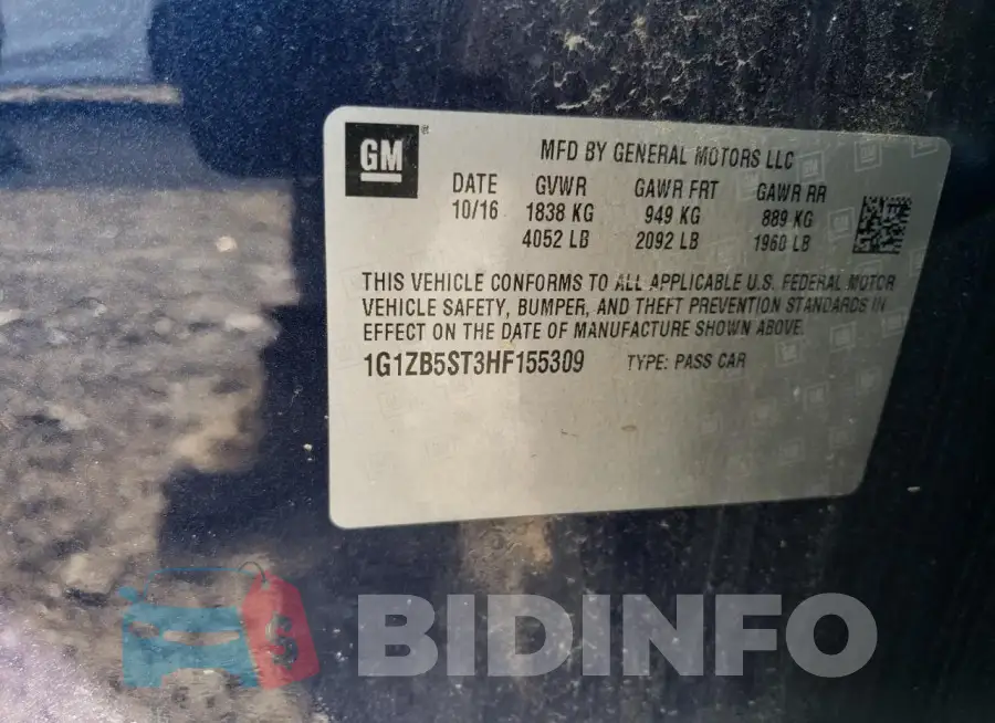 1G1ZB5ST3HF155309 Photo# 12