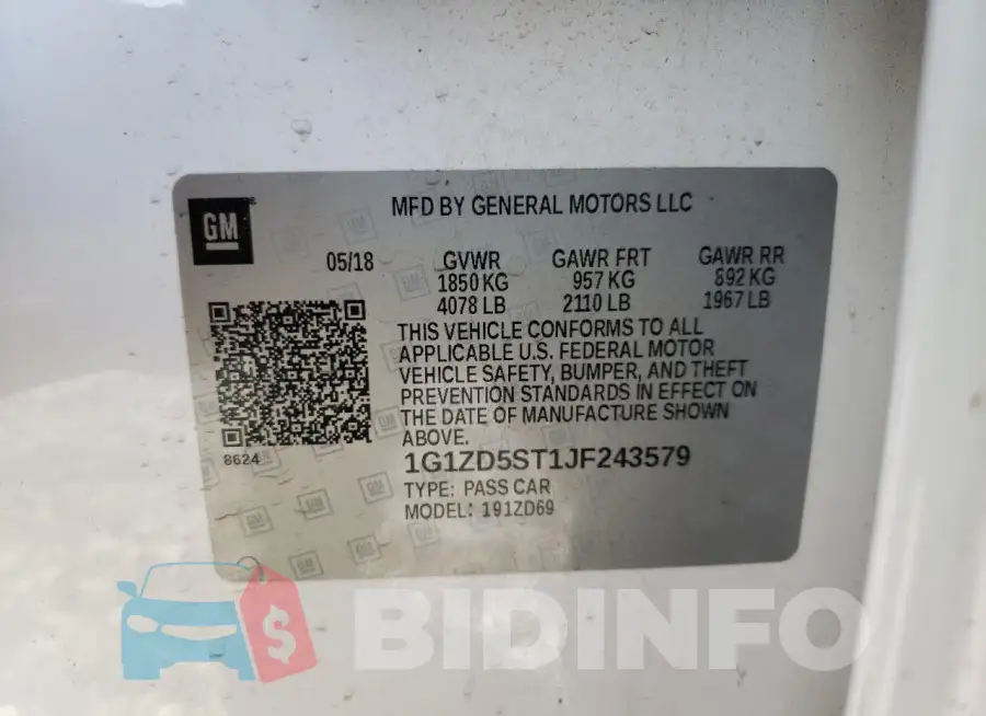 1G1ZD5ST1JF243579 Photo# 13