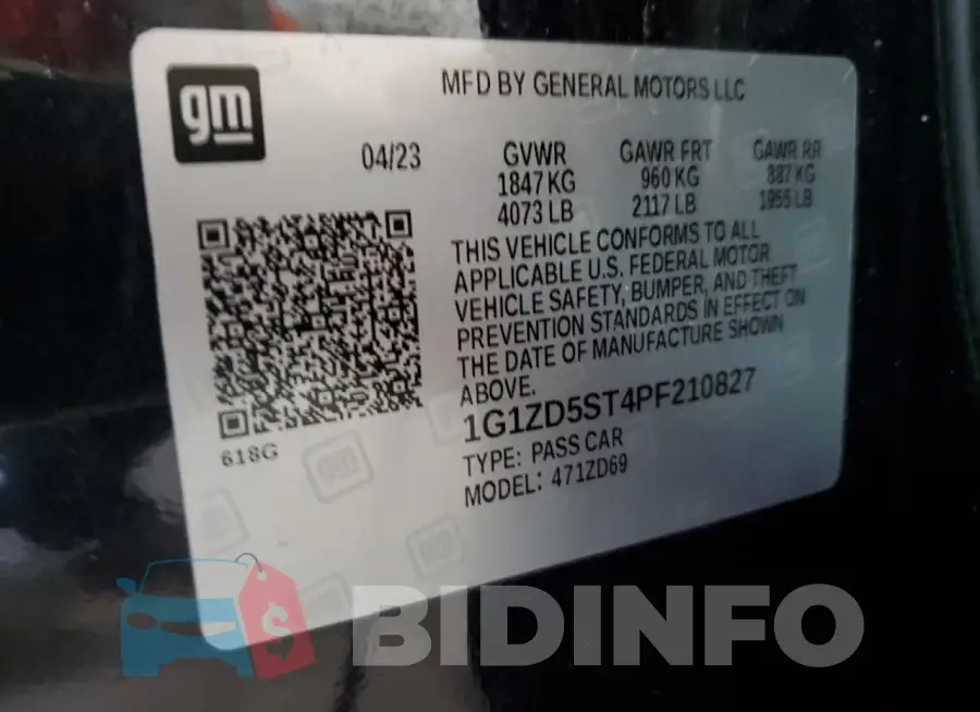 1G1ZD5ST4PF210827 Photo# 12
