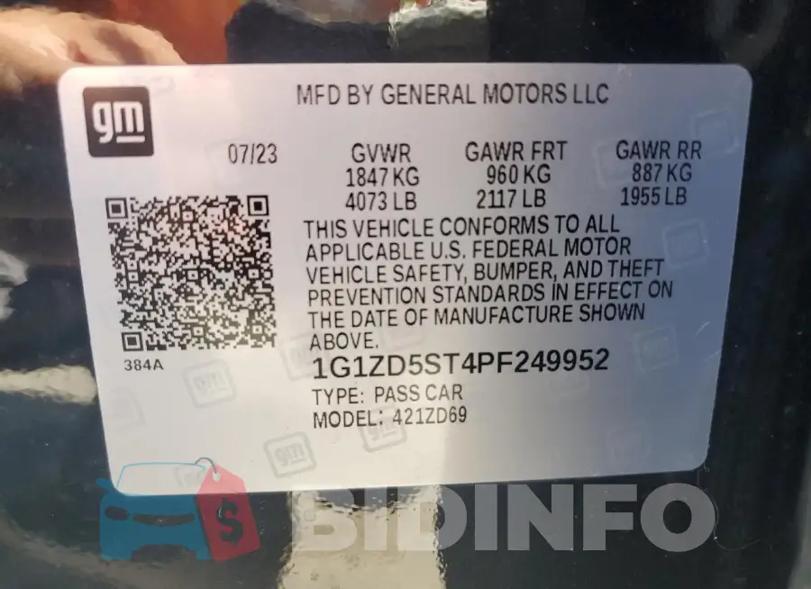 1G1ZD5ST4PF249952 Photo# 13