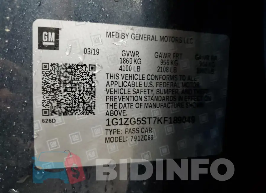 1G1ZG5ST7KF189049 Photo# 12