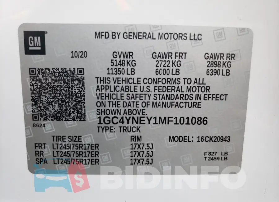 1GC4YNEY1MF101086 Photo# 12